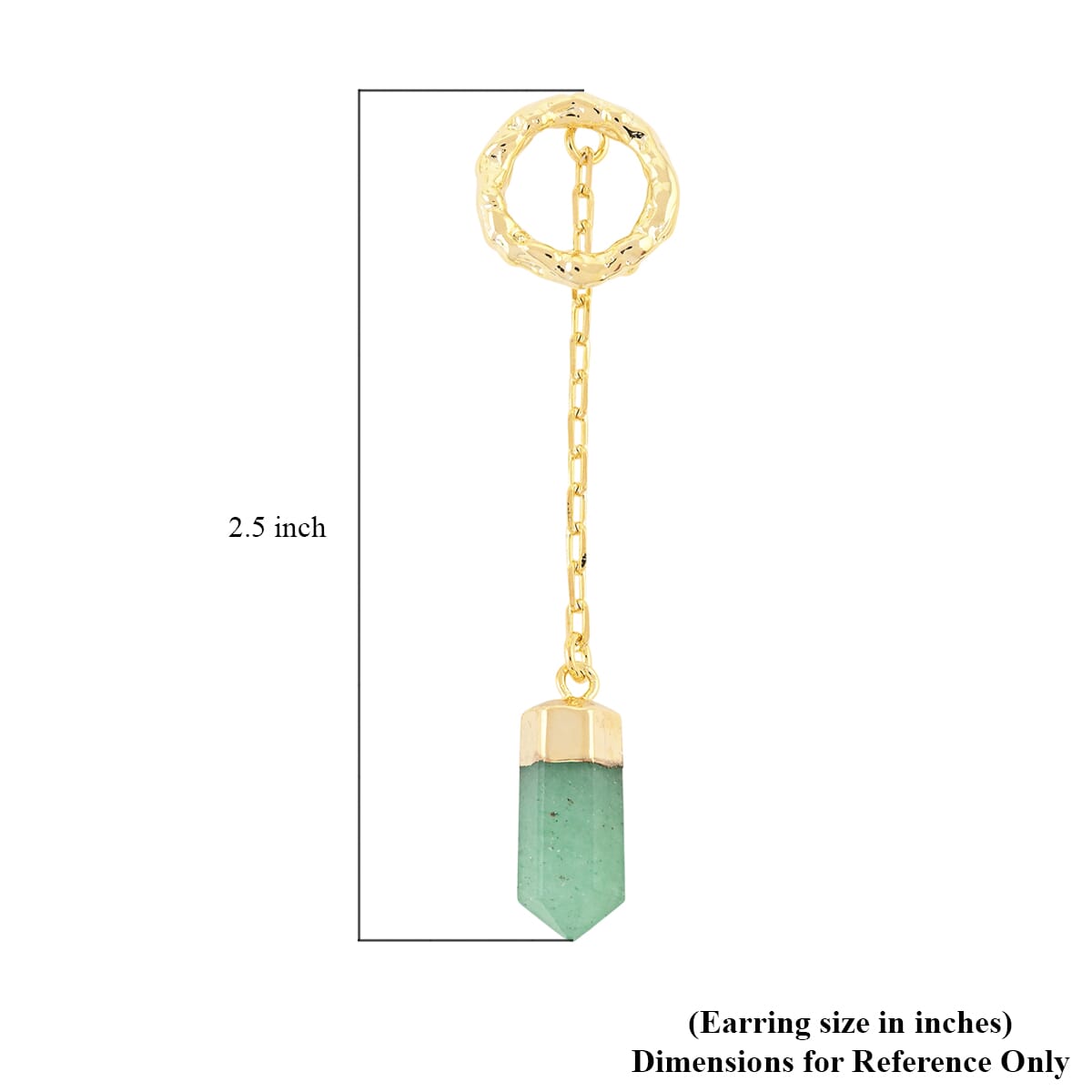 Green Quartz 20.00 ctw Earrings in Goldtone image number 4