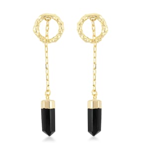 Onyx 16.00 ctw Earrings in Goldtone