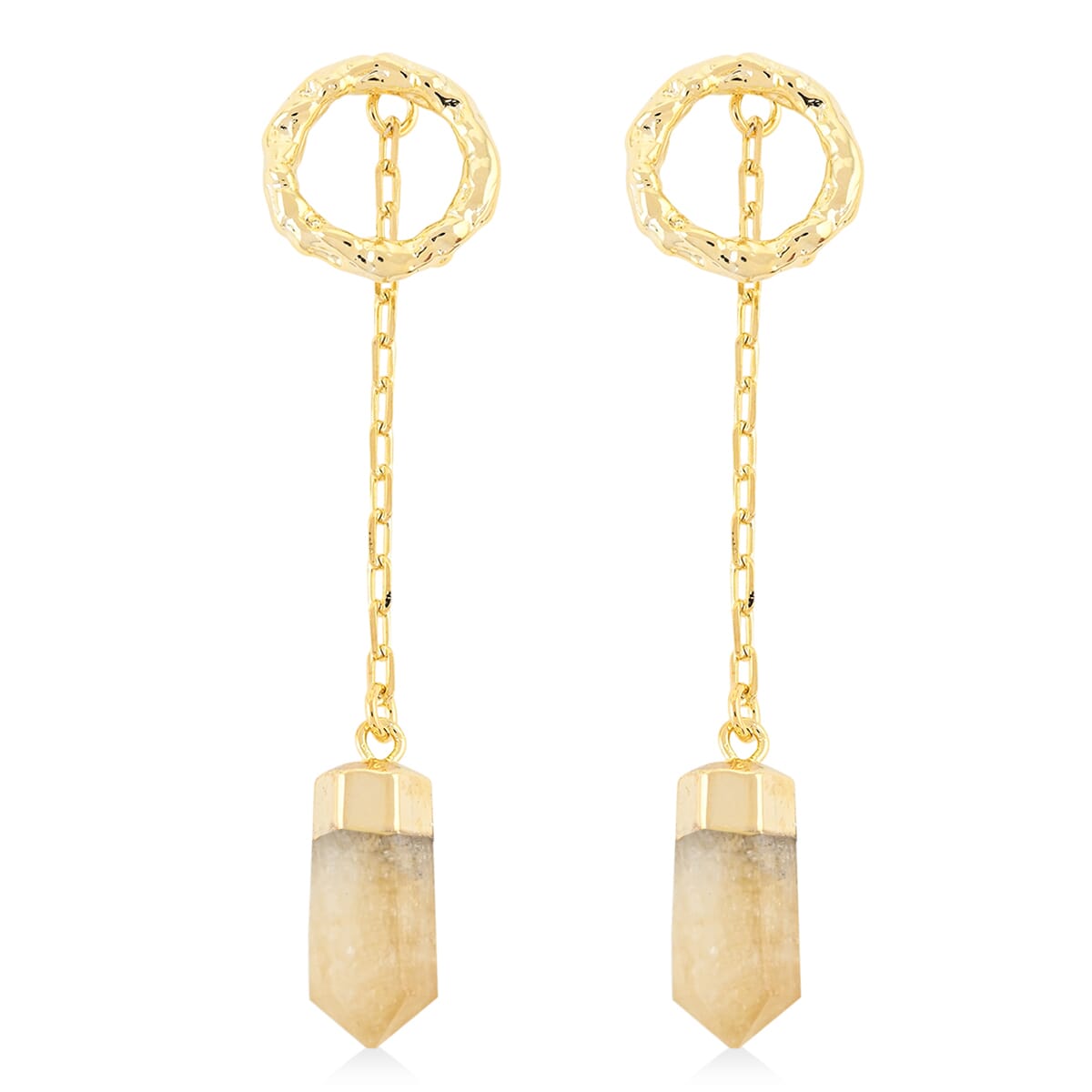Brazilian Citrine 14.50 ctw Earrings in Goldtone image number 0