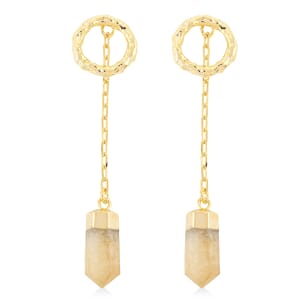 Brazilian Citrine 14.50 ctw Earrings in Goldtone
