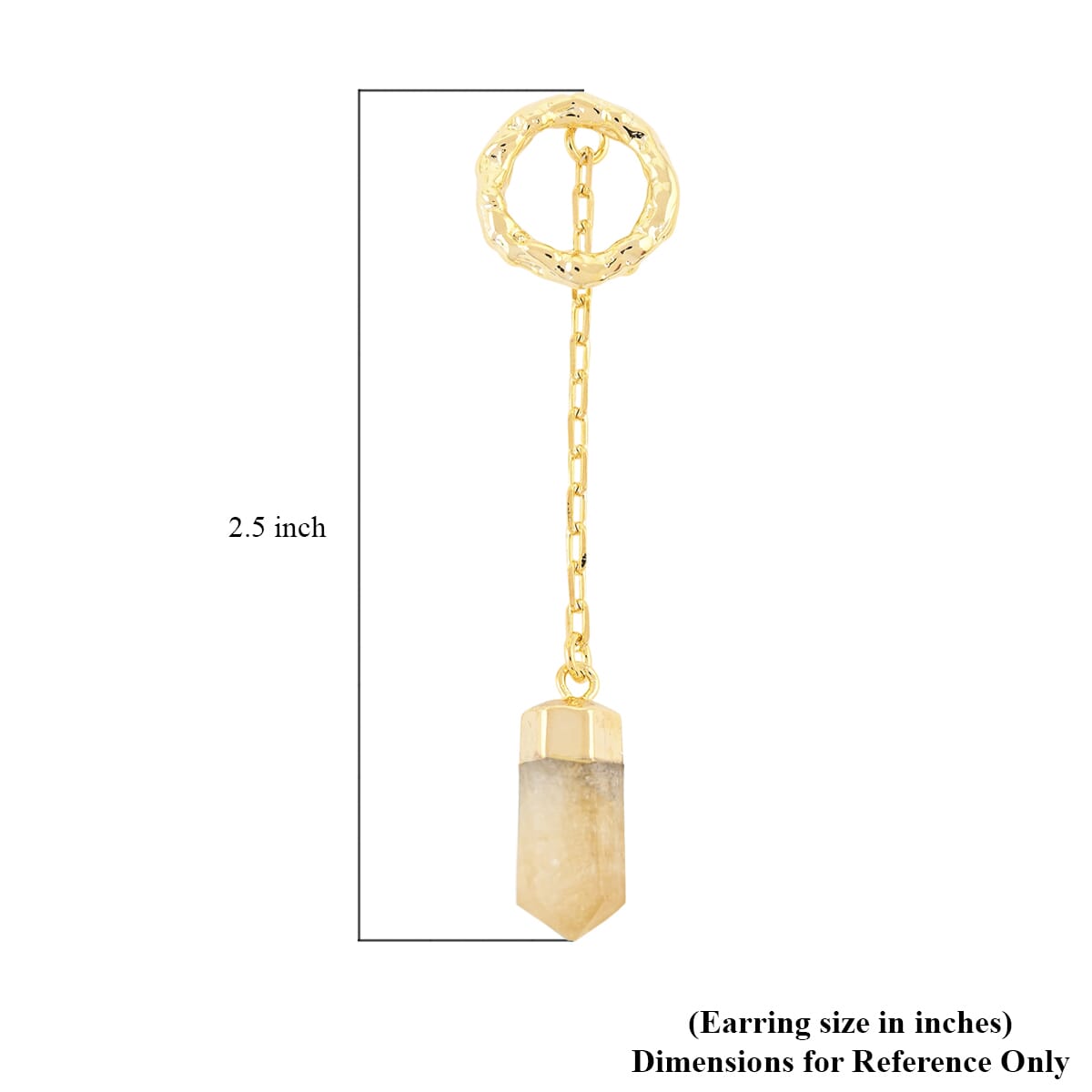 Brazilian Citrine 14.50 ctw Earrings in Goldtone image number 4