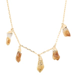 Brazilian Citrine 33.50 ctw Necklace in Goldtone 16-18 Inches