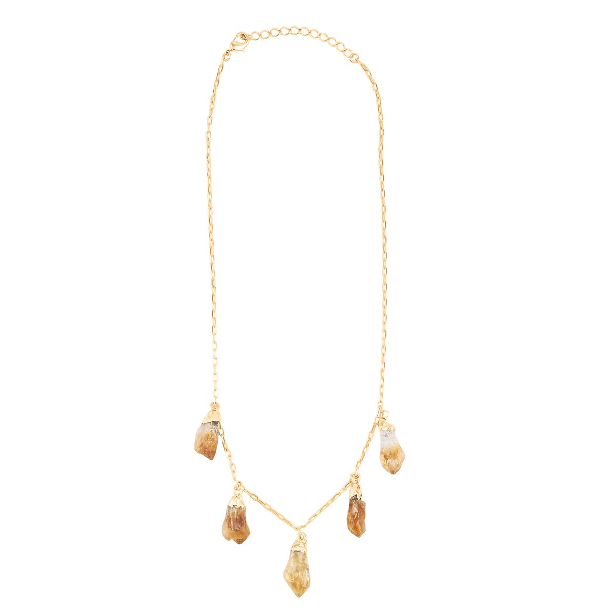Brazilian Citrine 33.50 ctw Necklace in Goldtone 16-18 Inches image number 3