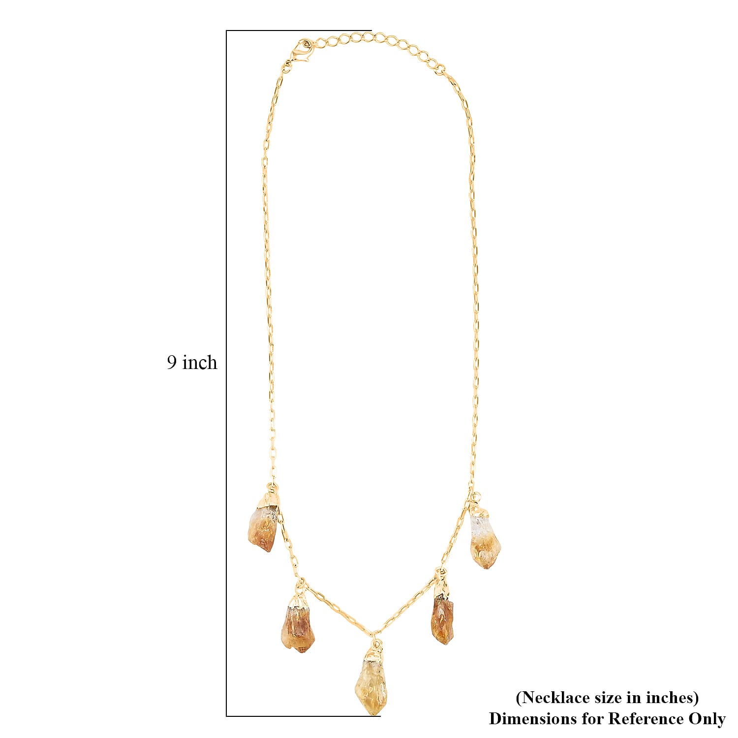Brazilian Citrine 33.50 ctw Necklace in Goldtone 16-18 Inches