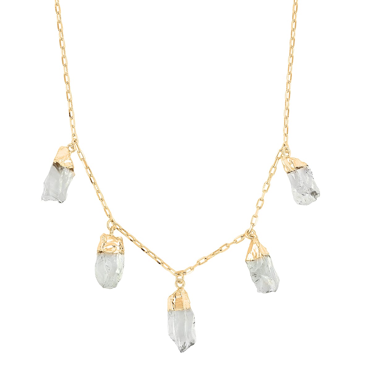 Green Quartz 38.00 ctw Necklace in Goldtone (16-18 Inches) image number 0