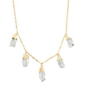 Green Quartz 38.00 ctw Necklace in Goldtone (16-18 Inches)