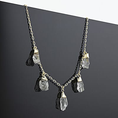 Green Quartz 38.00 ctw Necklace in Goldtone (16-18 Inches)