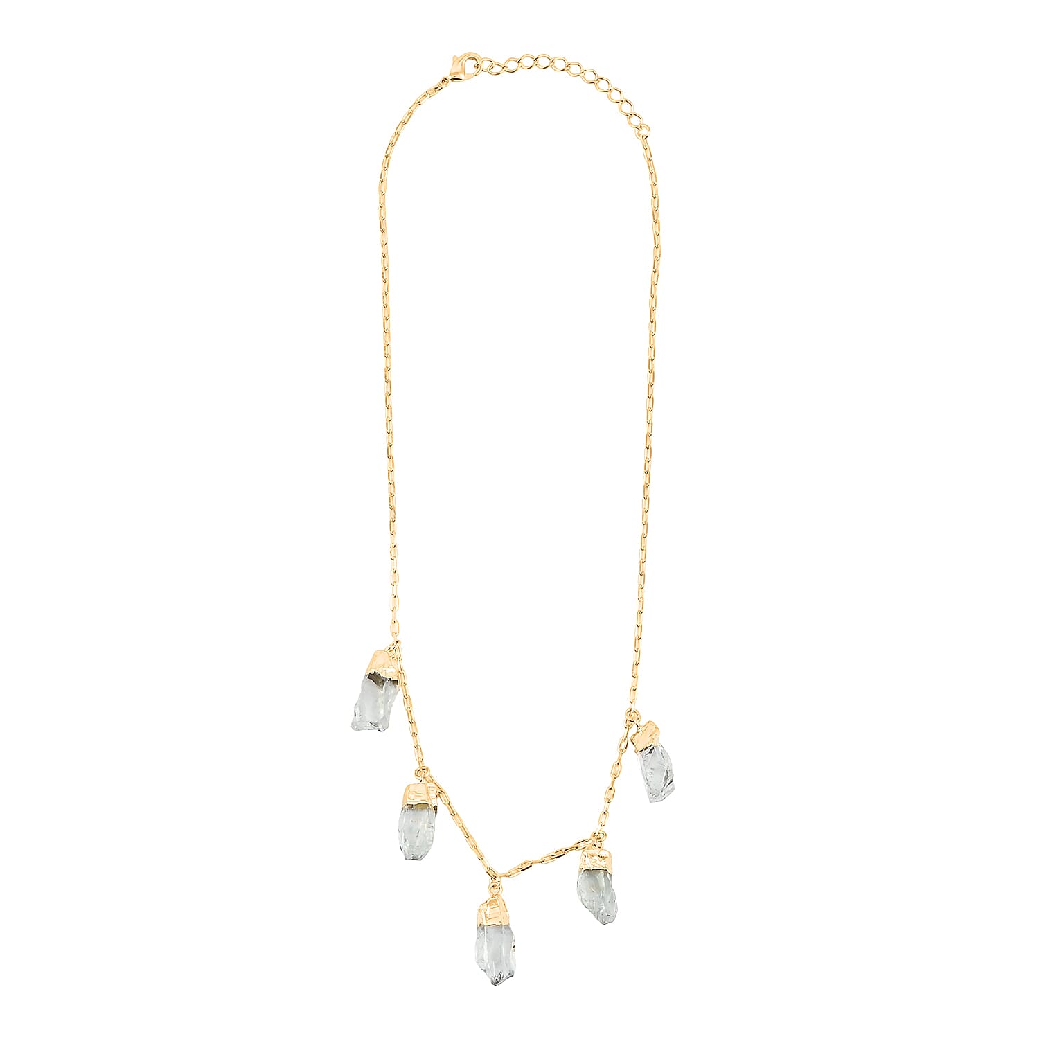 Green Quartz 38.00 ctw Necklace in Goldtone (16-18 Inches)