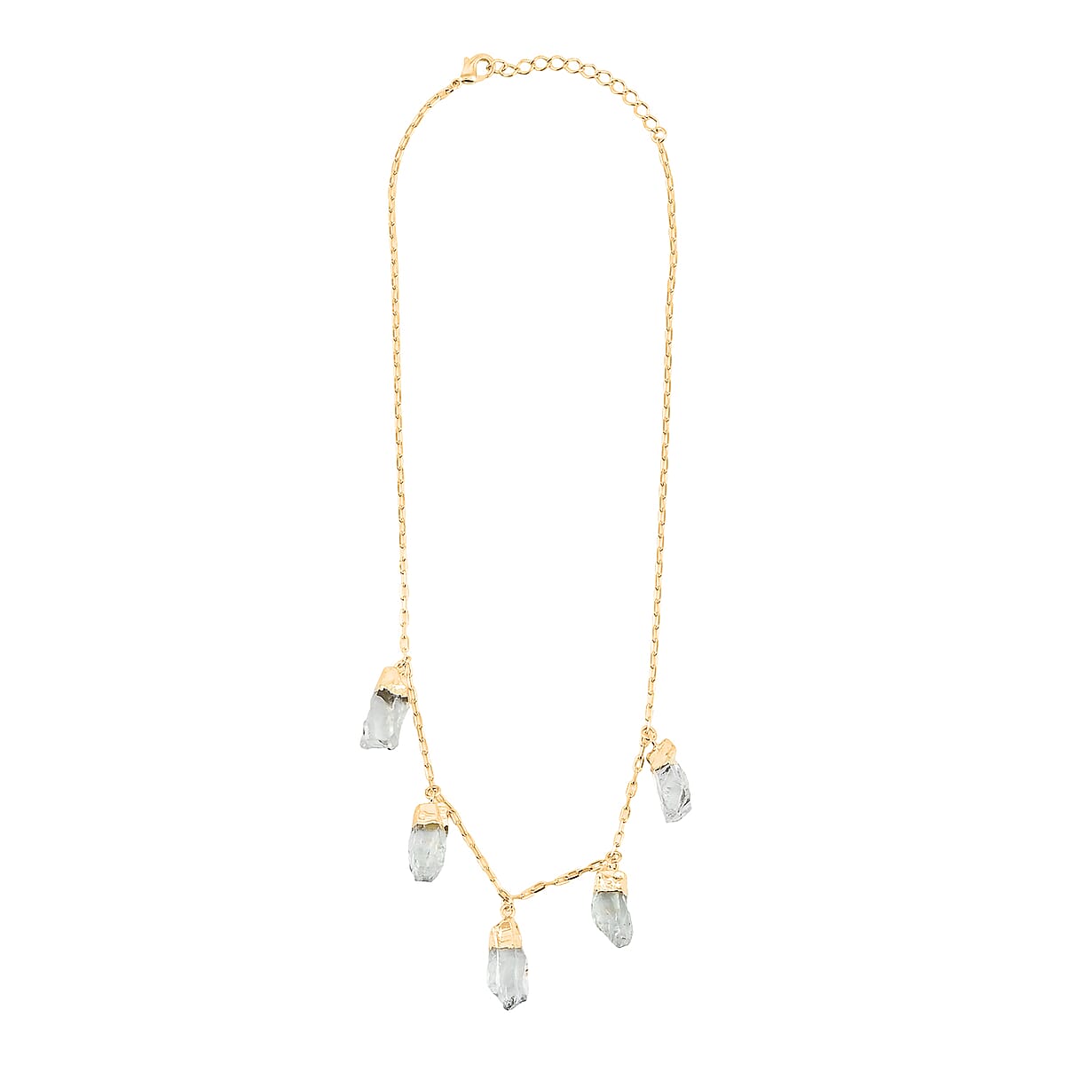 Green Quartz 38.00 ctw Necklace in Goldtone (16-18 Inches) image number 2