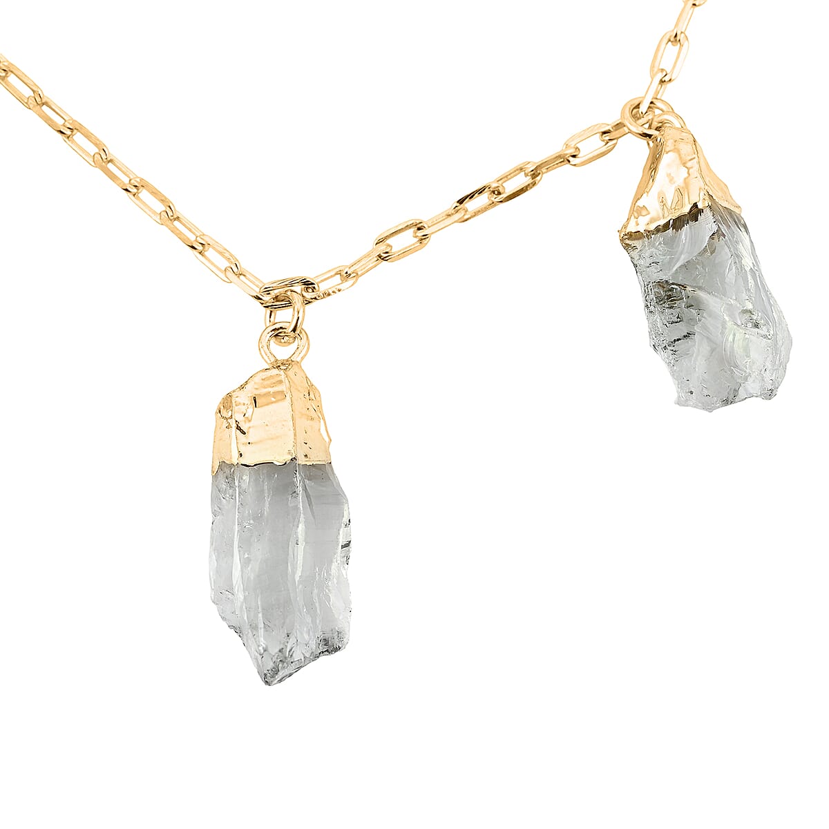 Green Quartz 38.00 ctw Necklace in Goldtone (16-18 Inches) image number 3
