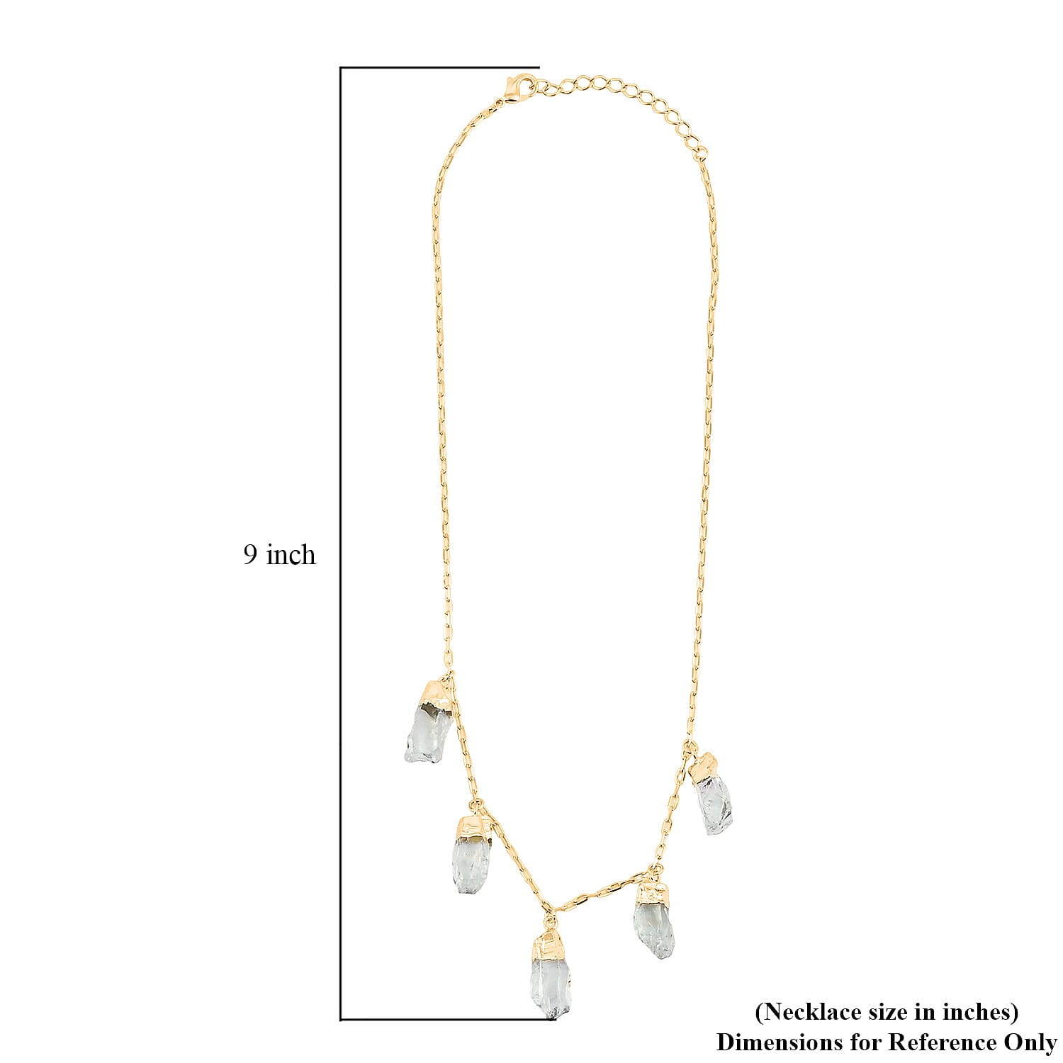 Green Quartz 38.00 ctw Necklace in Goldtone (16-18 Inches)