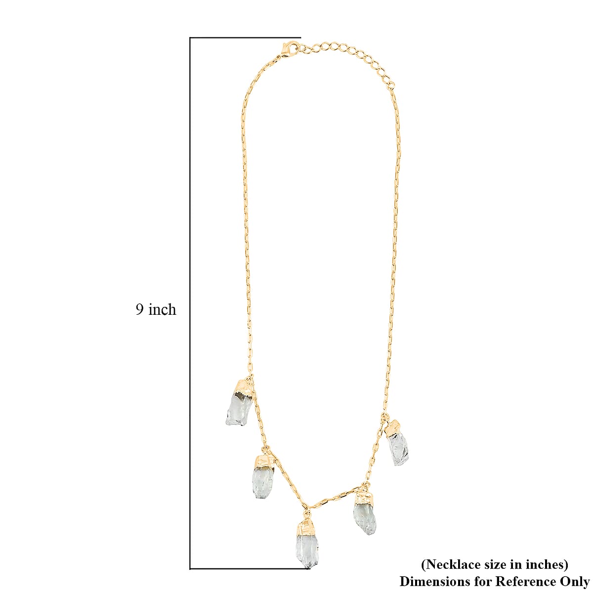Green Quartz 38.00 ctw Necklace in Goldtone (16-18 Inches) image number 5