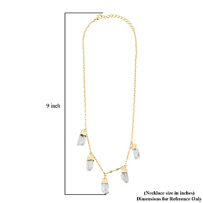 Green Quartz 38.00 ctw Necklace in Goldtone (16-18 Inches)