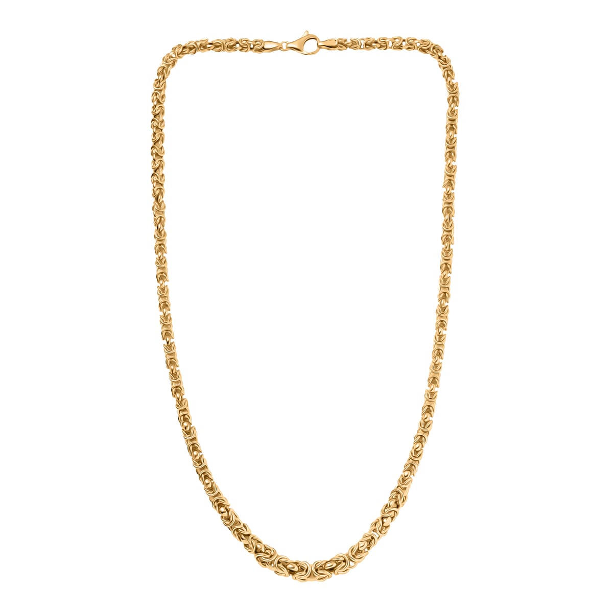 10K Yellow Gold Hollow Handmade Graduated Byzantine Necklace (19 Inches) (37 g) image number 7