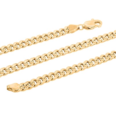 10K Yellow Gold 2.7mm Hollow Miami Cuban Necklace (24 Inches) (6 g)