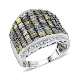 Multi Diamond 2.00 ctw Aurora Ring in Platinum Over Sterling Silver (Size 6.5)
