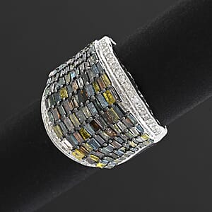 Multi Diamond 2.00 ctw Aurora Ring in Platinum Over Sterling Silver (Size 6.5)