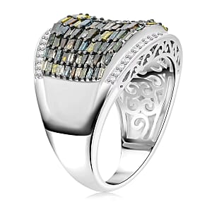 Multi Diamond 2.00 ctw Aurora Ring in Platinum Over Sterling Silver (Size 6.5)