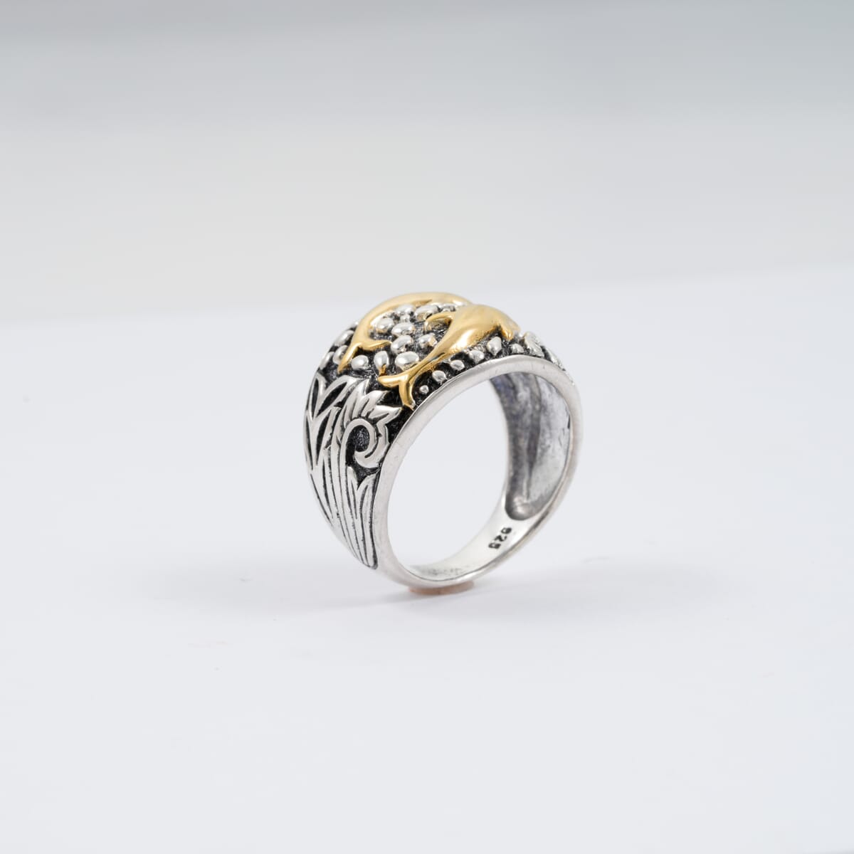 Dolphin Ring in Vermeil Yellow Gold Over and Sterling Silver (Size 9.5) 7.70 Grams image number 2