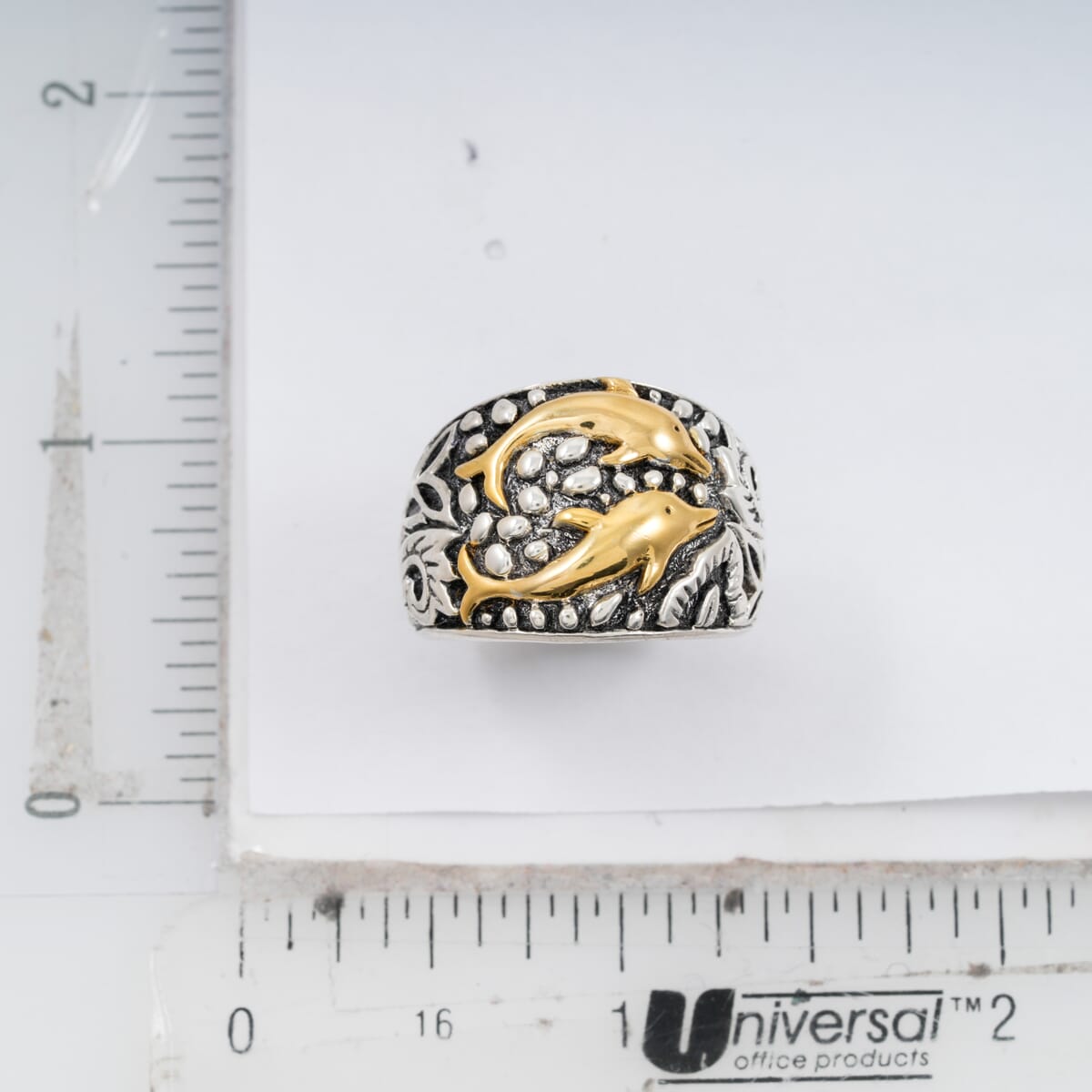 Dolphin Ring in Vermeil Yellow Gold Over and Sterling Silver (Size 9.5) 7.70 Grams image number 3