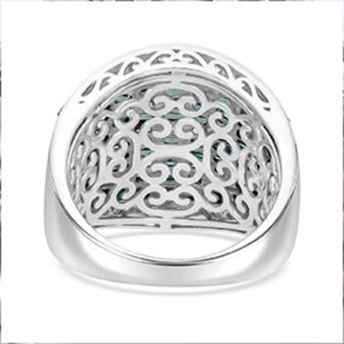 Blue and White Diamond 2.00 ctw Aurora Ring in Platinum Over Sterling Silver (Size 7.5) image number 4