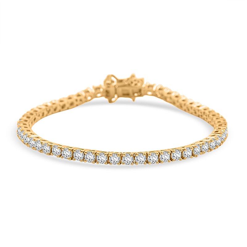 Moissanite 5.30 ctw Tennis Bracelet in Vermeil Yellow Gold Over Sterling Silver (7.00 In)