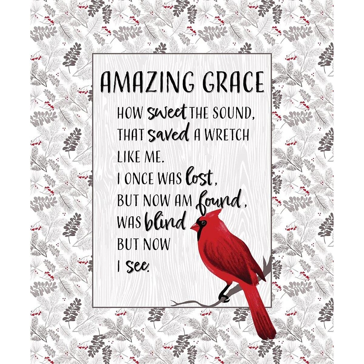 Inspirational Throw - Amazing Grace Cardinal image number 0