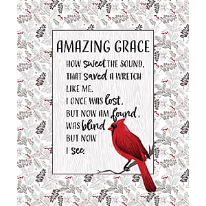 Inspirational Throw - Amazing Grace Cardinal