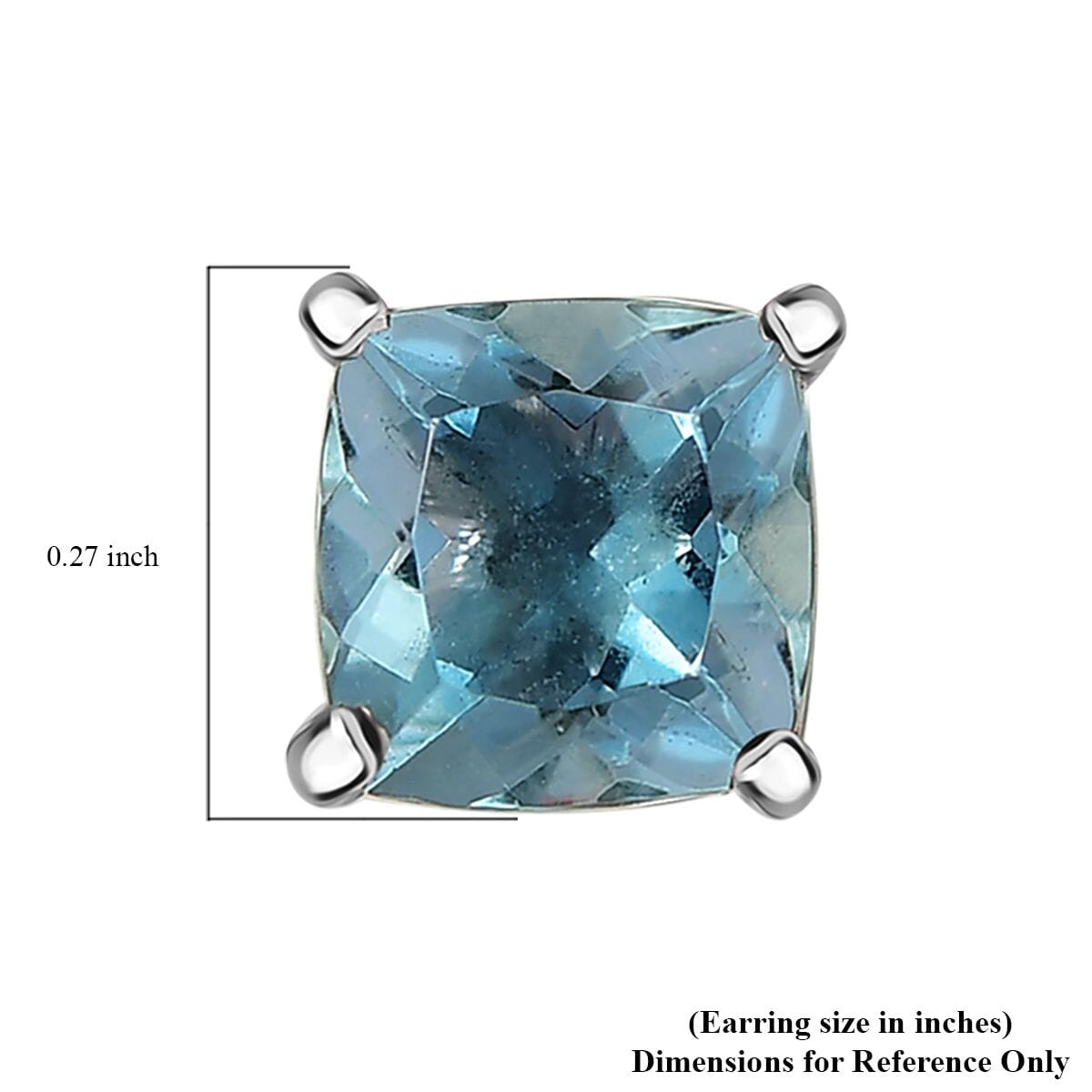 D’Joy Dean Teal Fluorite (IR) 2.60 ctw Stud Earrings in Platinum Over Sterling Silver image number 4