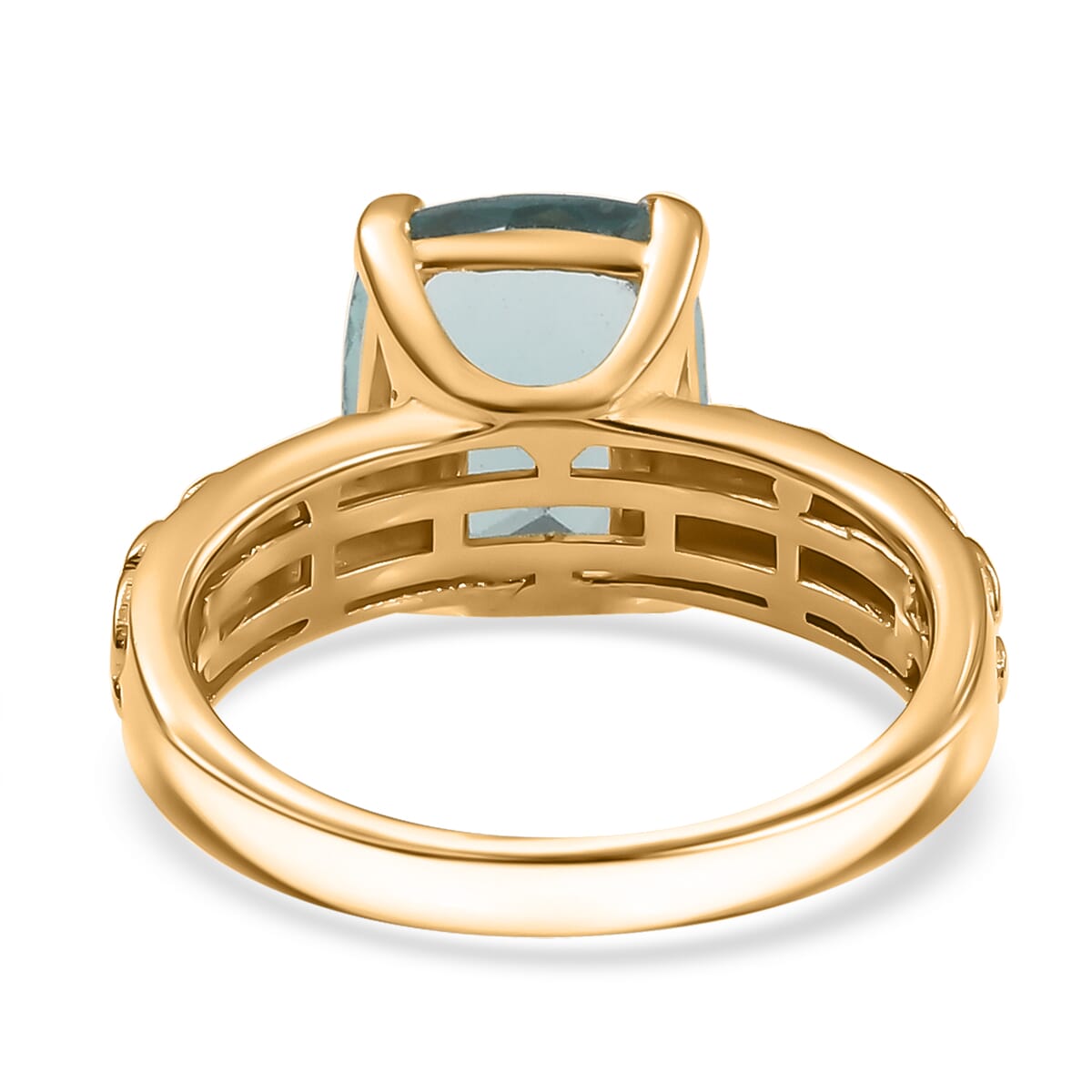 D'Joy Dean Teal Fluorite (IR) Swirling Water Ring in 18K Vermeil YG Over Sterling Silver (Size 10.0) 4.85 ctw image number 4