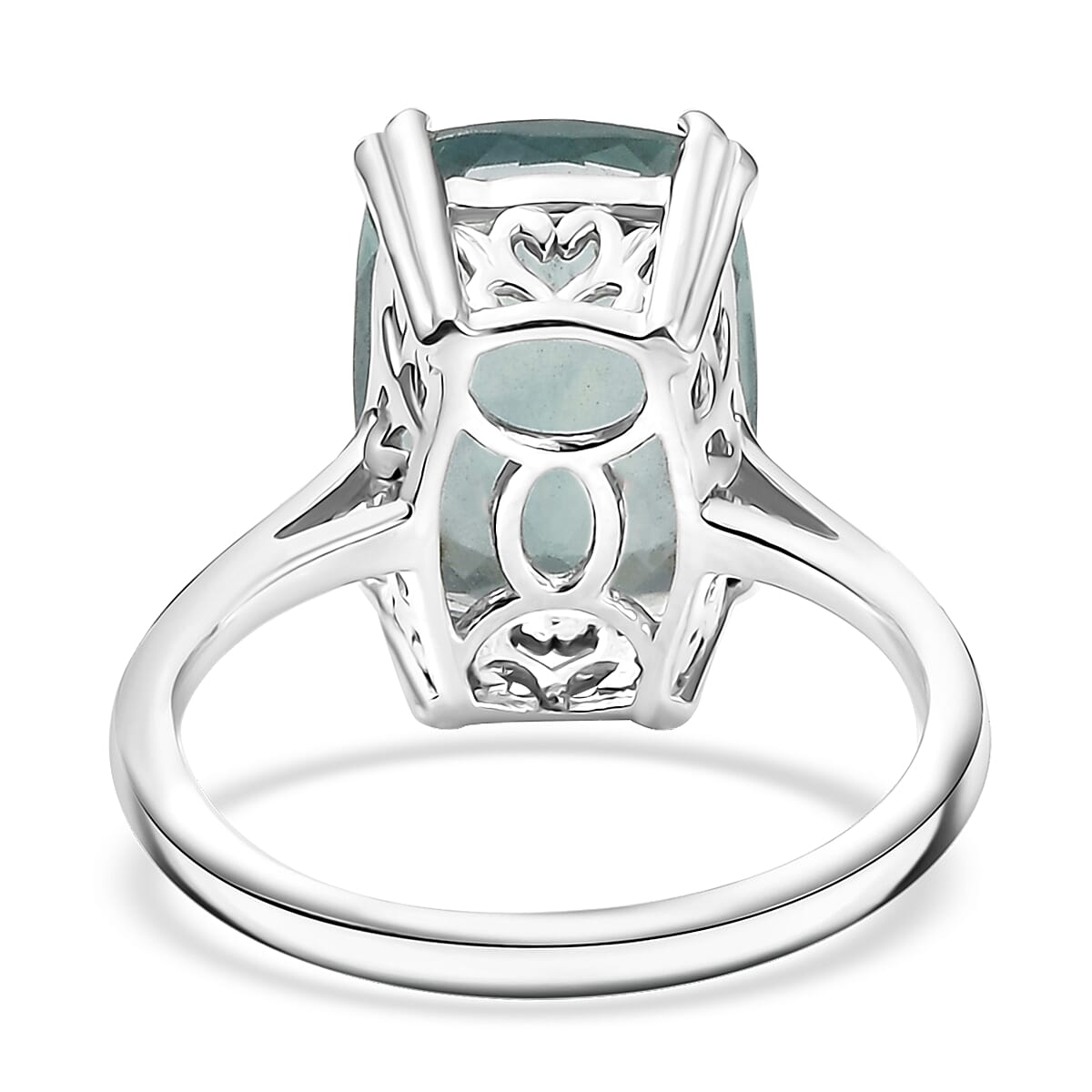 D'Joy Dean Teal Fluorite (IR) 7.75 ctw Ocean Depth Ring in Platinum Over Sterling Silver (Size 8.0) image number 4
