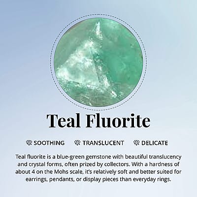 D'Joy Dean Teal Fluorite (IR) and White Topaz 4.70 ctw 3 Stone Ring in Platinum Over Sterling Silver (Size 10.0)