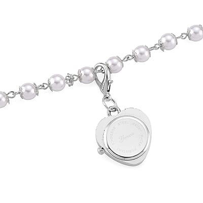 Genoa Austrian Crystal and Simulated Pearl Japanese Movement Pocket Watch with 4 Layer Chain (17, 24 and 34 Inches)
