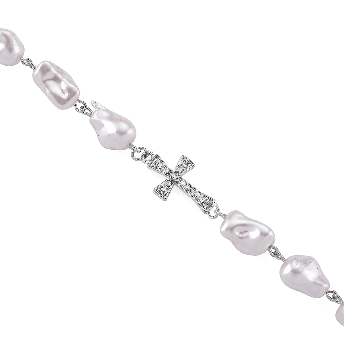 Genoa Austrian Crystal and Simulated Pearl Japanese Movement Pocket Watch with 4 Layer Chain (17, 24 and 34 Inches) image number 5