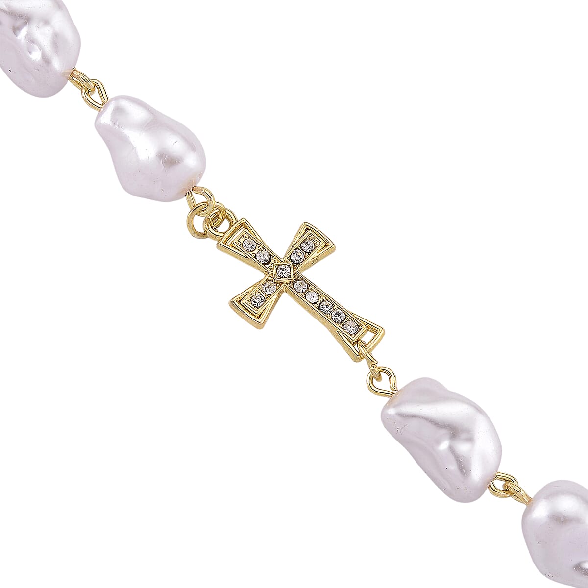 Genoa Austrian Crystal and Simulated Pearl Japanese Movement Pocket Watch with 4 Layer Chain (17, 24 and 34 Inches) image number 5