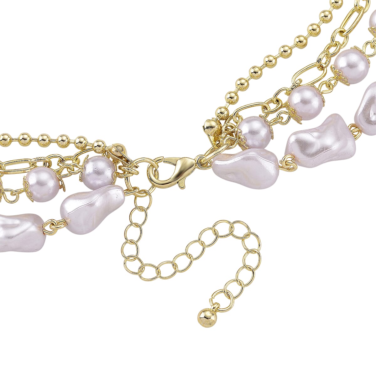 Genoa Austrian Crystal and Simulated Pearl Japanese Movement Pocket Watch with 4 Layer Chain (17, 24 and 34 Inches) image number 6