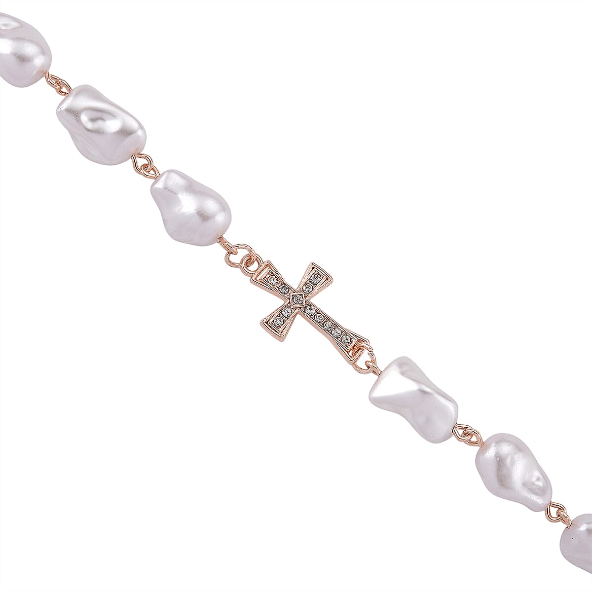 Genoa Austrian Crystal and Simulated Pearl Japanese Movement Pocket Watch with 4 Layer Chain (17, 24 and 34 Inches) image number 5