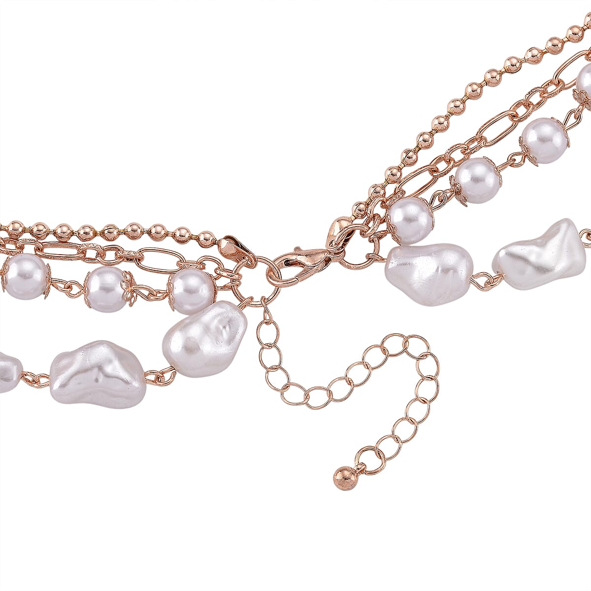 Genoa Austrian Crystal and Simulated Pearl Japanese Movement Pocket Watch with 4 Layer Chain (17, 24 and 34 Inches) image number 6