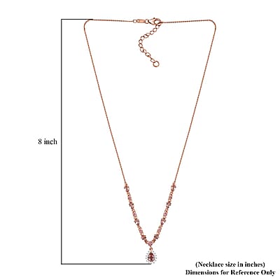 D'Joy Premium Blush Tourmaline and Multi Gemstone 2.60 ctw Whispers of Rose Necklace in 18K Vermeil Rose Gold Over Sterling Silver 18 Inches