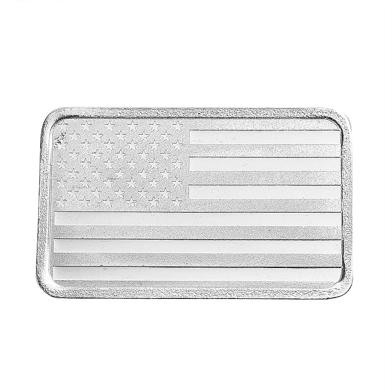 999 Fine Silver Land of the Free – USA Flag Tribute Bar 10 Grams