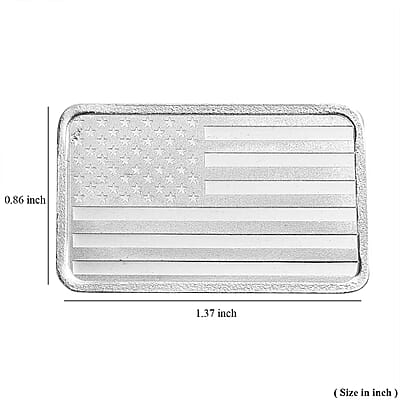999 Fine Silver Land of the Free – USA Flag Tribute Bar 10 Grams