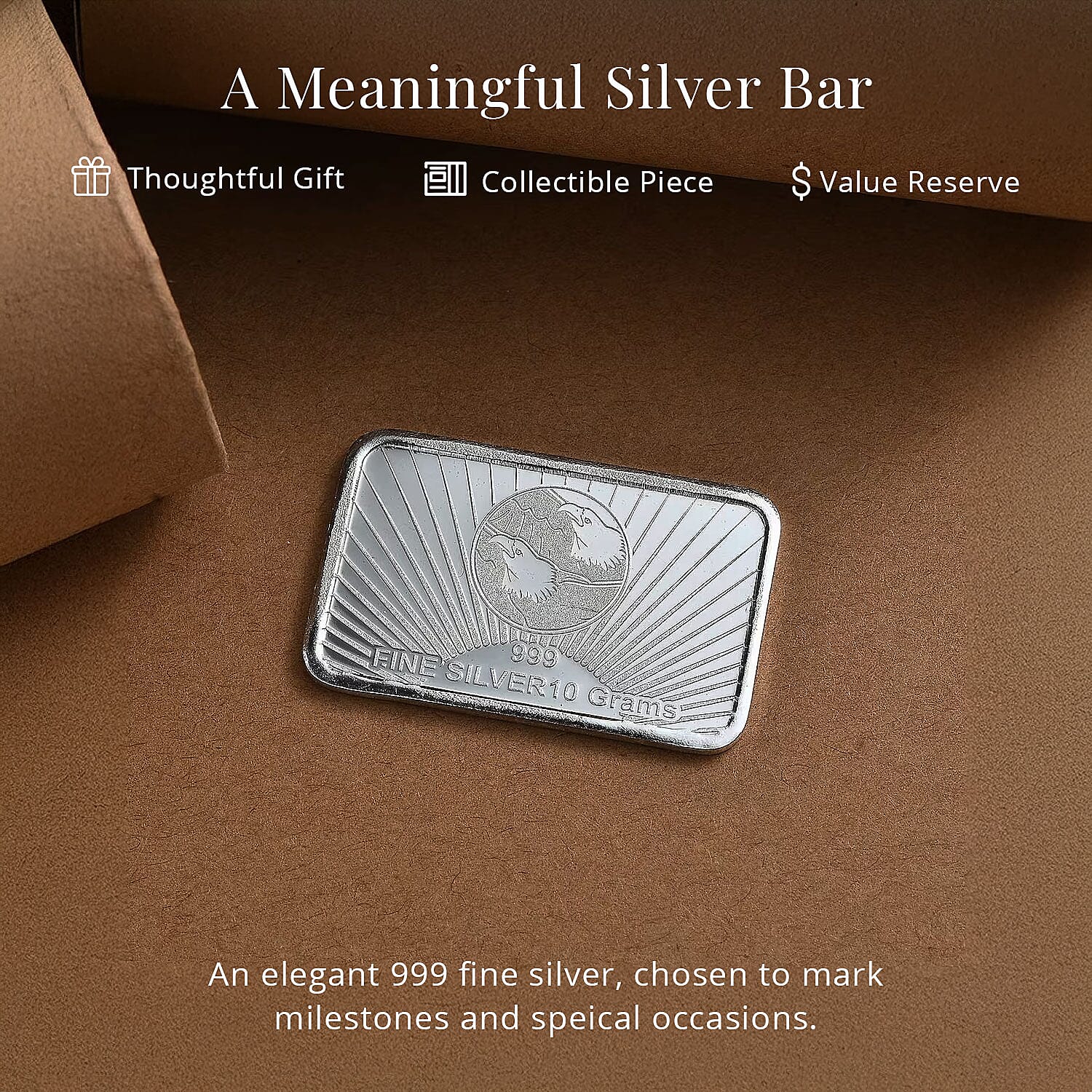 999 Fine Silver Wings of Freedom – The Proud Twin Eagle Bar 10 Grams