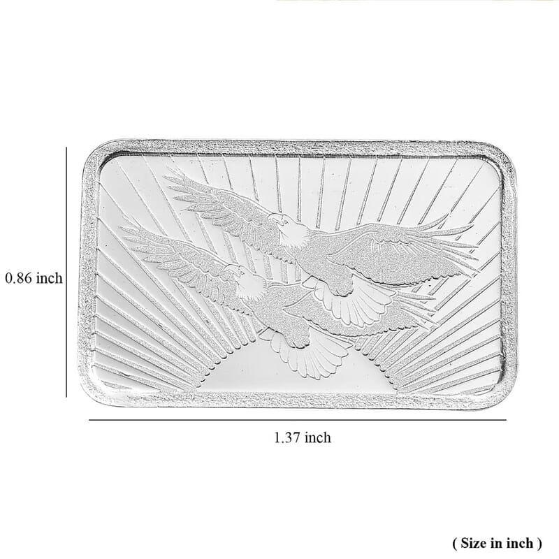 999 Fine Silver Wings of Freedom – The Proud Twin Eagle Bar 10 Grams
