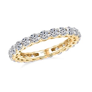 Luxuriant Lab Grown Diamond 2.00 ctw Band Ring in 18K Vermeil Yellow Gold Over Sterling Silver (Size 8.0)