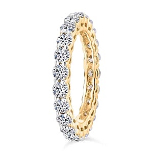 Luxuriant Lab Grown Diamond 2.00 ctw Band Ring in 18K Vermeil Yellow Gold Over Sterling Silver (Size 8.0)