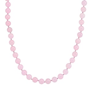 Pink Morganite Colour Quartxzite 270.00 ctw Necklace (Adjustable) in Stainless Steel
