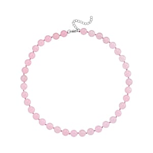 Pink Morganite Colour Quartxzite 270.00 ctw Necklace (Adjustable) in Stainless Steel