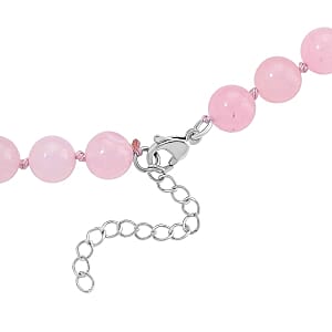 Pink Morganite Colour Quartxzite 270.00 ctw Necklace (Adjustable) in Stainless Steel