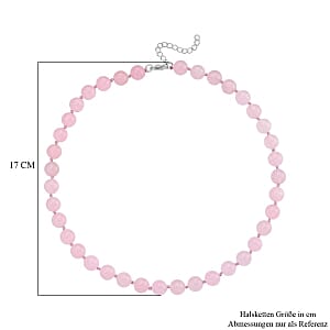 Pink Morganite Colour Quartxzite 270.00 ctw Necklace (Adjustable) in Stainless Steel