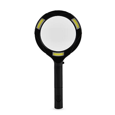 Livmore Black Single 3X Hand-held LED Light Magnifier (2xAA Battery Not Included)